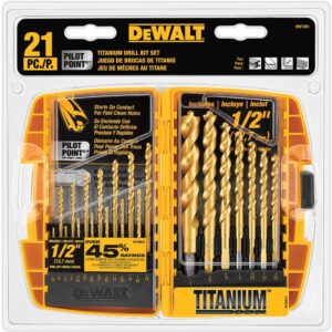 DEWALT Titanium Pilot Point Drill Bit Set (21-Piece)