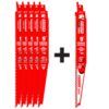 DIABLO 9 in. 8/14 TPI General Purpose Reciprocating Saw Blades (5-Pack) with Bonus 9 in. General Purpose Carbide Blade