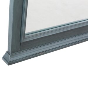 Home Decorators Collection 60 in. W x 32 in. H Framed Rectangular Bathroom Vanity Mirror in Distressed Blue Fog