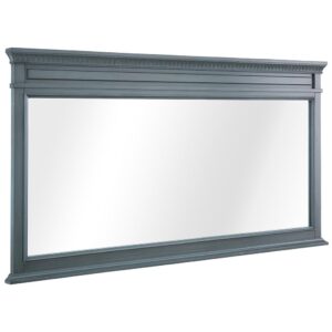 Home Decorators Collection 60 in. W x 32 in. H Framed Rectangular Bathroom Vanity Mirror in Distressed Blue Fog