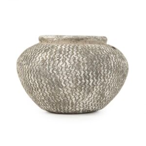Zentique Cement Wavy Grey Large Decorative Vase
