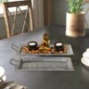 Benzara Rectangular Shaped Silver Decorative Metal Galvanized Trays