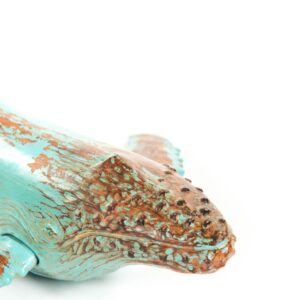 Zentique Polyresin Distressed Turquoise and Brown Humpback Whale