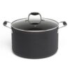 Ecolution Symphony 8 qt. Aluminum Nonstick Stock Pot in Slate with Glass Lid