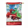 Evergreen 28 in. x 44 in. Bringing Home the Tree House Suede Flag