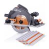 Evolution Power Tools 15 Amp 7-1/4 in. Circular Track Saw Kit with 40 in. Track, Electric Brake and Multi-Material Blade