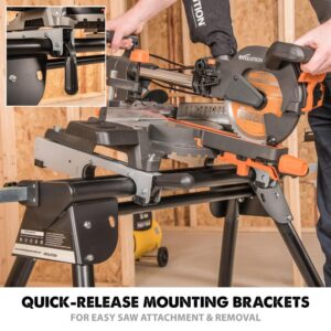 Evolution Power Tools Compact Folding Miter Saw Stand with Quick Release Mounting Brackets