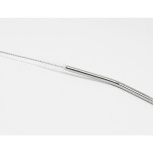 ExcelSteel 14 Pc Reusable Swirl Straw Set W/ 8 Long, 4 Short Straws W/ Cleaning Brushes