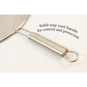 ExcelSteel 13 in. Stainless Fine Mesh Splatter Screen with Solid Handle