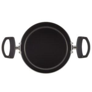 Farberware Neat Nest Space Saving 6 qt. Aluminum Nonstick Sauce Pot in Black with Glass Lid