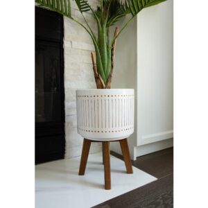 Flora Bunda 4 ft. Areca Palm in Ceramic Planter on Wood Stand