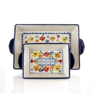 GIBSON elite Luxembourg 2-Piece Rectangular Stoneware Bakeware Set