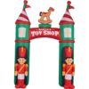Fraser Hill Farm 10 ft. Santa's Toy Shop Archway Inflatable with Lights