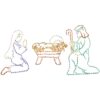 Fraser Hill Farm 4 ft. 533-Light Multi-Color Nativity Set Novelty Light (3-Piece)