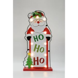 Fraser Hill Farm 24 in. Artificial Christmas Wreath with Train, Sleigh, Gift Box, Lighted HO HO HO & Let it Snow and Bejeweled Ornaments