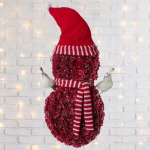 Fraser Hill Farm 25 in. Artificial Christmas Snowman Wreath with Hat and Striped Scarf