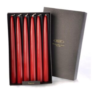 ROOT CANDLES 9 in. Dipped Taper Garnet Dinner Candle (Box of 12)