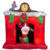 Gemmy 5 ft. W x 5.6 ft. H Inflatable Santa's Head Popping Down at Fireplace Scene