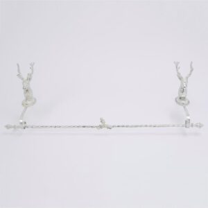 Gerson 12 in. Metal Stag Head Stocking Holder with Decorative Rod (3-Piece Set)