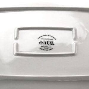 GIBSON elite Gracious 2-Piece White Ceramic Dining Serving Platter Set