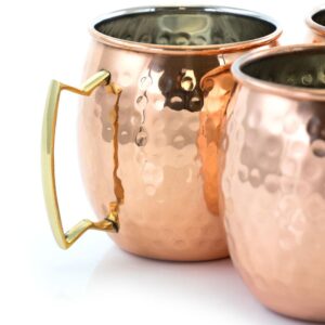 Gibson 18 oz. Copper Hammered Brass Muel Mugs (Set of 8)