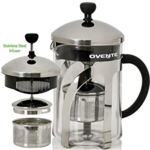 Ovente 2.5-Cup (20 oz.) Glass Tea Maker with Removable Stainless Steel Infuser and Free Measuring Scoop