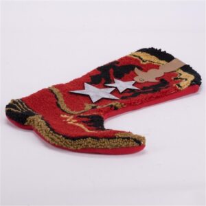 Glitzhome 20.69 in. H Hooked Stocking Red Boot