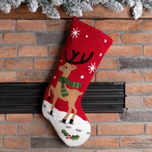 Glitzhome 9.27 in. H Hooked Stocking Reindeer