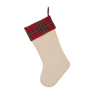 Glitzhome 21 in. Polyester Embroidered Linen Christmas Decoration Stocking (2-Pack)