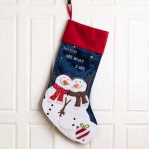 Glitzhome 36 in. H Polyester Velvet 3D Oversized Snowman Stocking