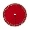 Glitzhome 48 in. D Fabric Christmas Tree Skirt in Pompom