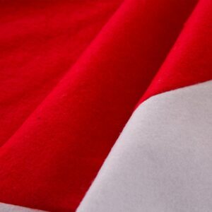 Glitzhome 42 in. D Felt Christmas Tree Skirt in Traditional Red and White