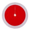 Glitzhome 42 in. D Felt Christmas Tree Skirt in Traditional Red and White