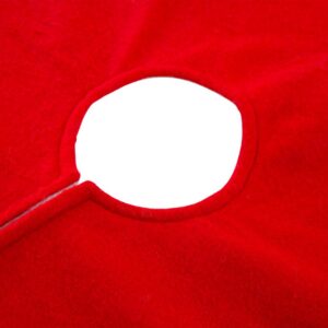 Glitzhome 42 in. D Felt Christmas Tree Skirt in Traditional Red and White