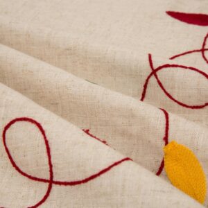 Glitzhome 48 in. D LED Embroidered Linen Christmas Tree Skirt - Merry Christmas
