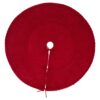 Glitzhome 52 in. D Knitted Polyester Red Christmas Tree Skirt