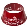 Glitzhome 26 in. Dia Merry Christmas Diecut Metal Tree Collar with Light String(KD)