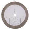 Glitzhome 48 in. D White Fleece Christmas Tree Skirt