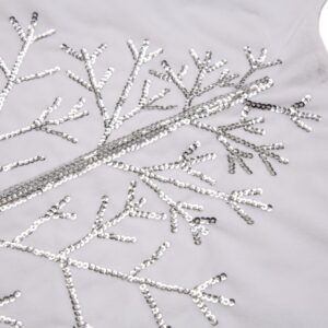 Glitzhome 48 in. D White Fleece Christmas Tree Skirt
