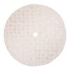 Glitzhome 48 in. D White Plush with Snowflake Christmas Tree Skirt