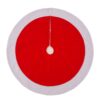 Glitzhome 48 in. D Red and White Felt Christmas Tree Skirt