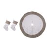 Glitzhome 48 in. Tree Skirt and 21 in. H Stocking (Set of 3 White Fleece Christmas Decorations)