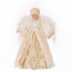Glitzhome 12 in. H Faux Fur Christmas Tree Topper Decoration