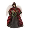 Glitzhome 12 in. H Plaid Angel Christmas Tree Topper Decoration