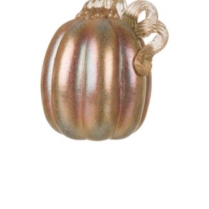 Glitzhome S/2 5.91 in. Blue/Gold GlitteryGlass Pumpkin