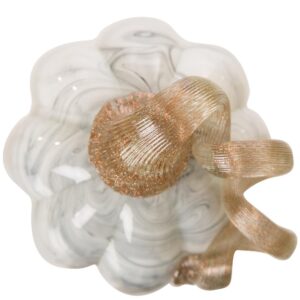 Glitzhome 5.71 in. H Gray Marble Tall Glass Pumpkin