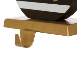 Glitzhome 6.89 in. H Wooden/Metal Striped Ornament Stocking Holder