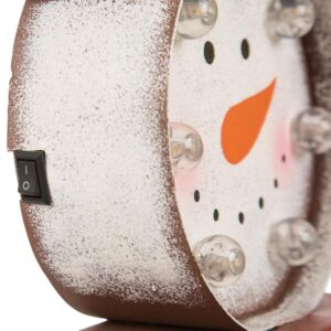 Glitzhome Marquee LED Snowman Head Stocking Holder