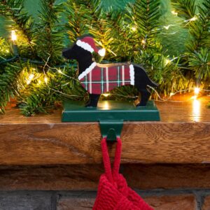 Glitzhome 5.92 in. H Wooden/Metal Dachhound Stocking Holder