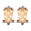 Glitzhome 2-Pack Marquee LED Wooden/Metal Gift Box Stocking Holder